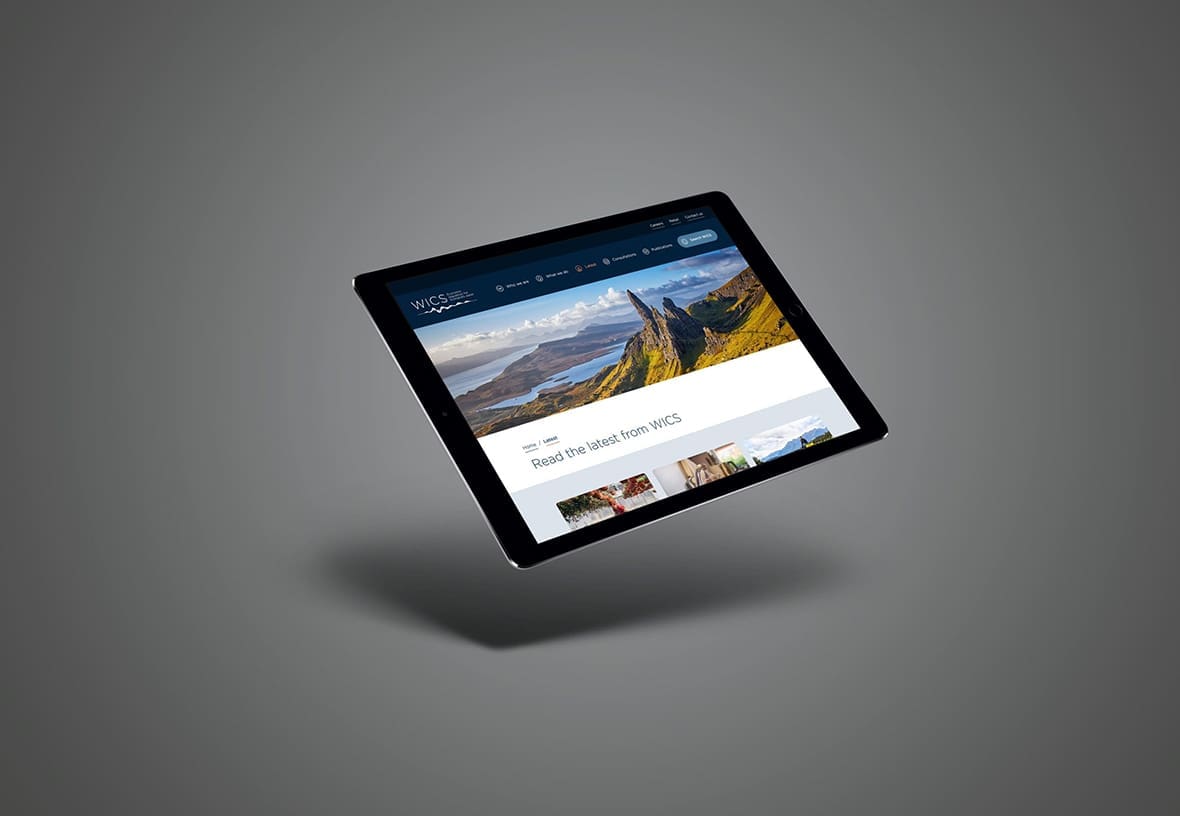 WICs website home page being shown on a tablet device.